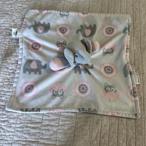Blankets and beyond Elephant OWL circle fleece Security blanket Lovey Nunu Baby - Picture 13 of 15